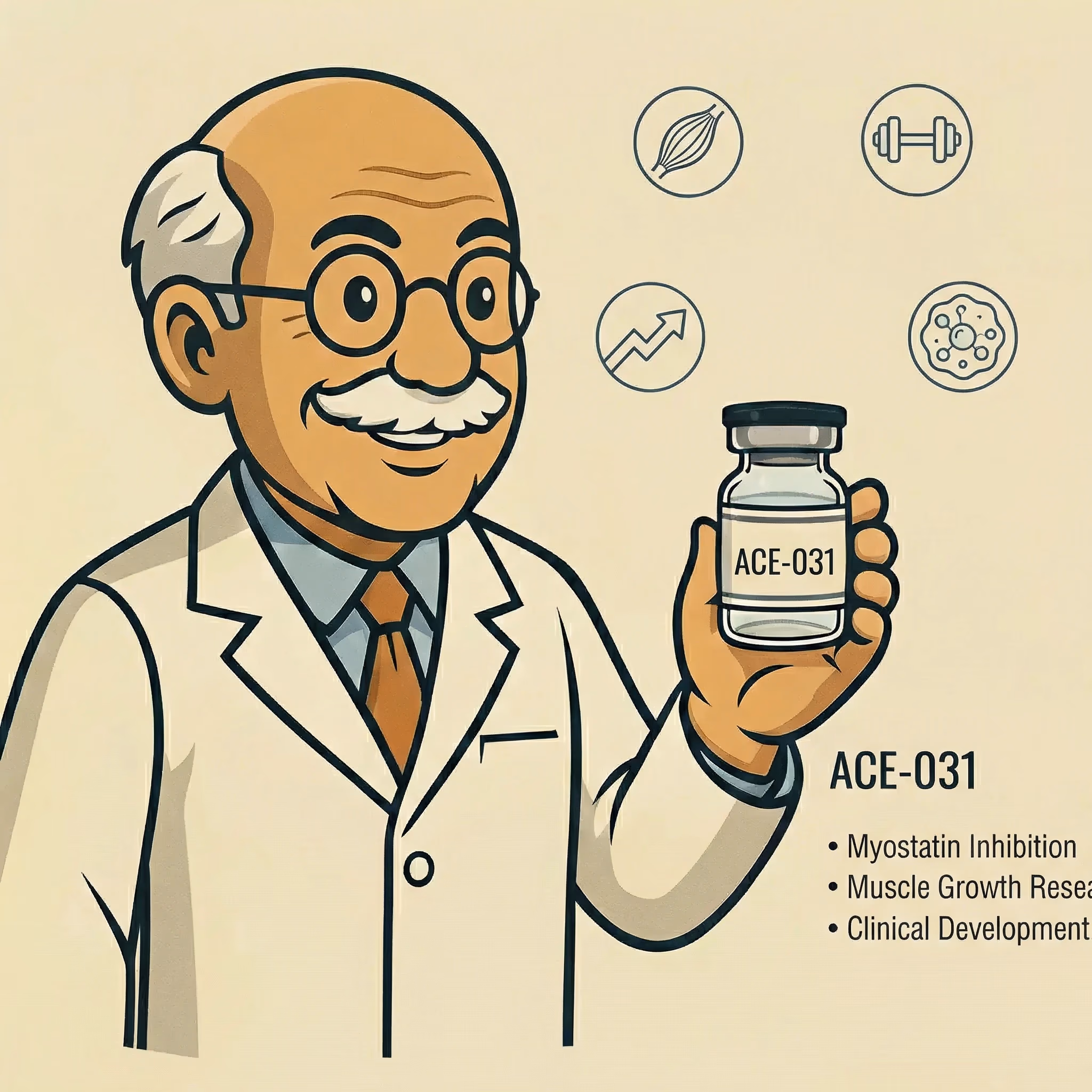 ACE-031: Myostatin Antagonist Clinical Trial Data - peptide research illustration