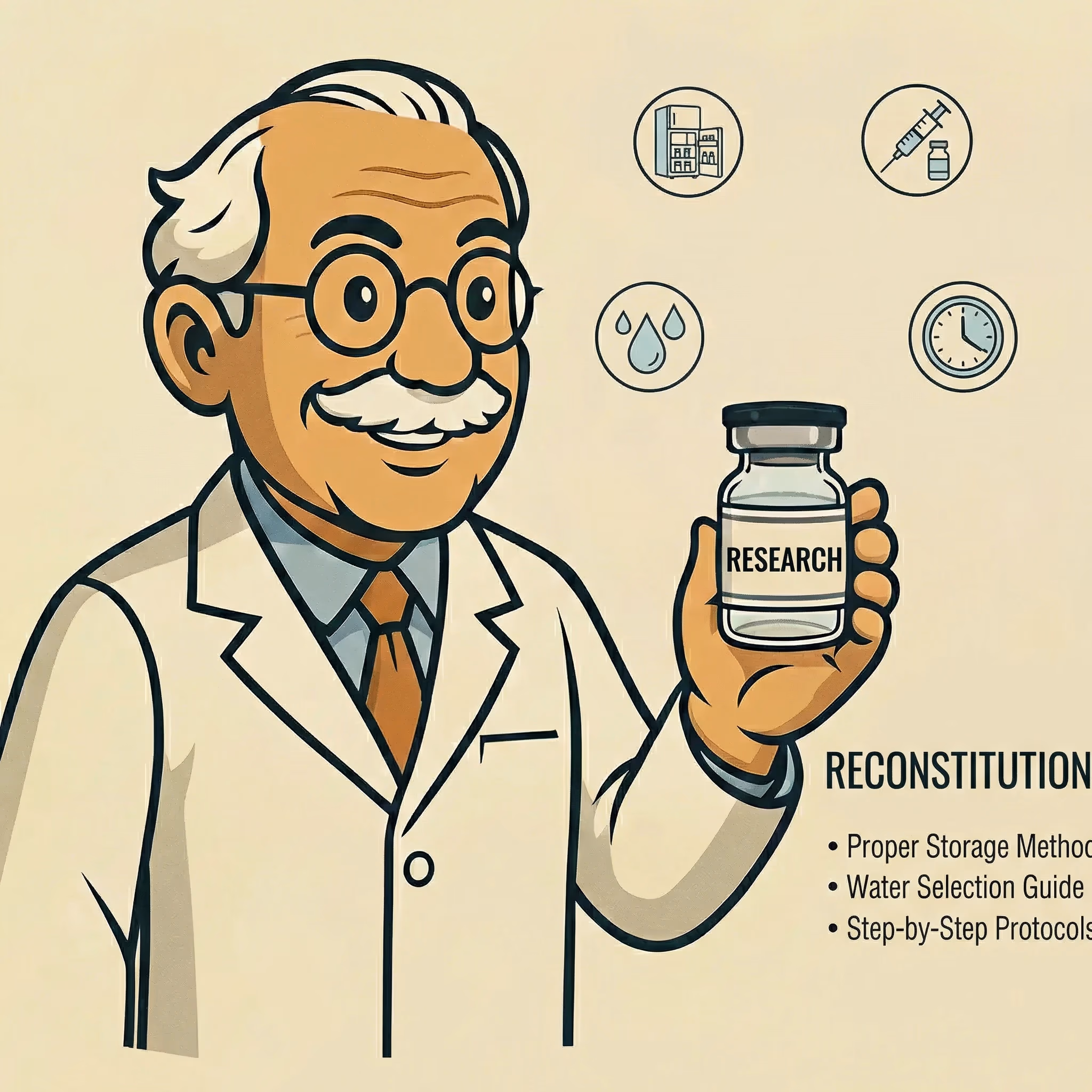 Bacteriostatic Water vs Sterile Water in Research - peptide research illustration