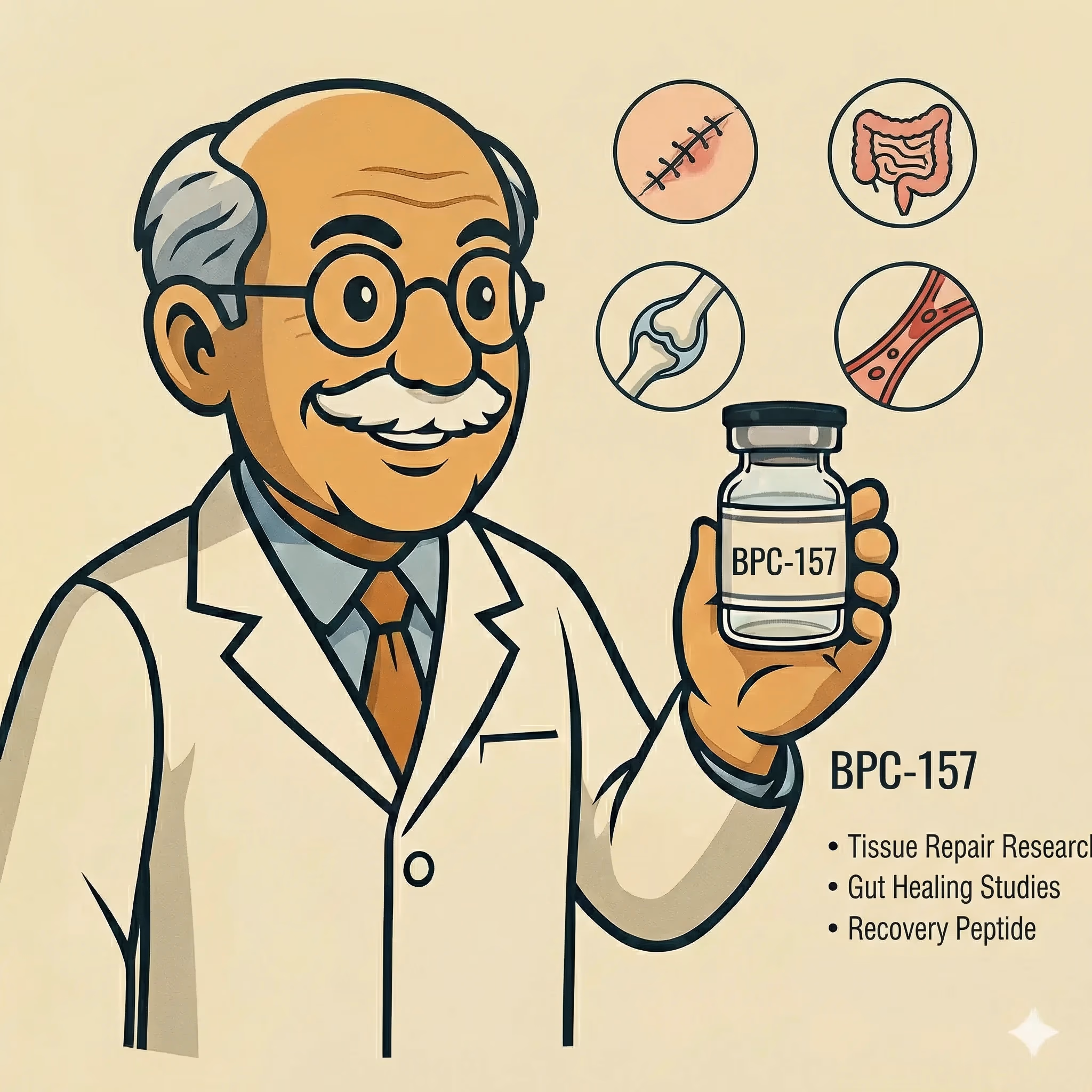 BPC-157 Tissue Repair Research: Comprehensive Analysis of Healing Mechanisms - peptide research illustration