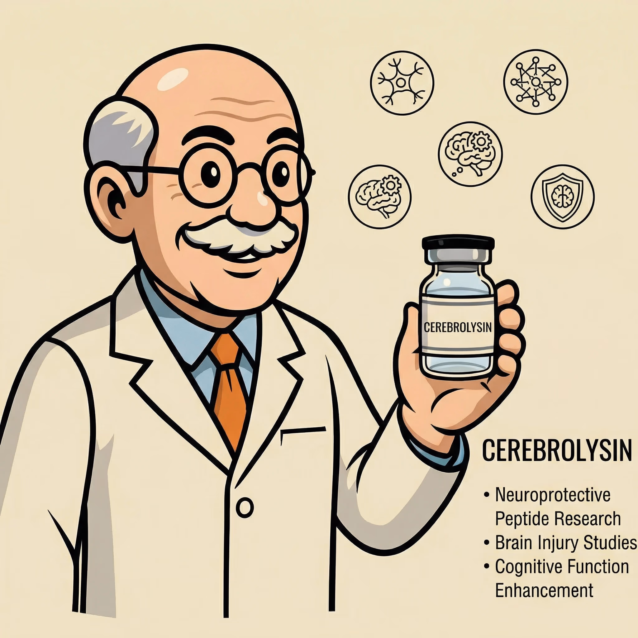 Cerebrolysin: Neuroprotective Peptide Research - peptide research illustration