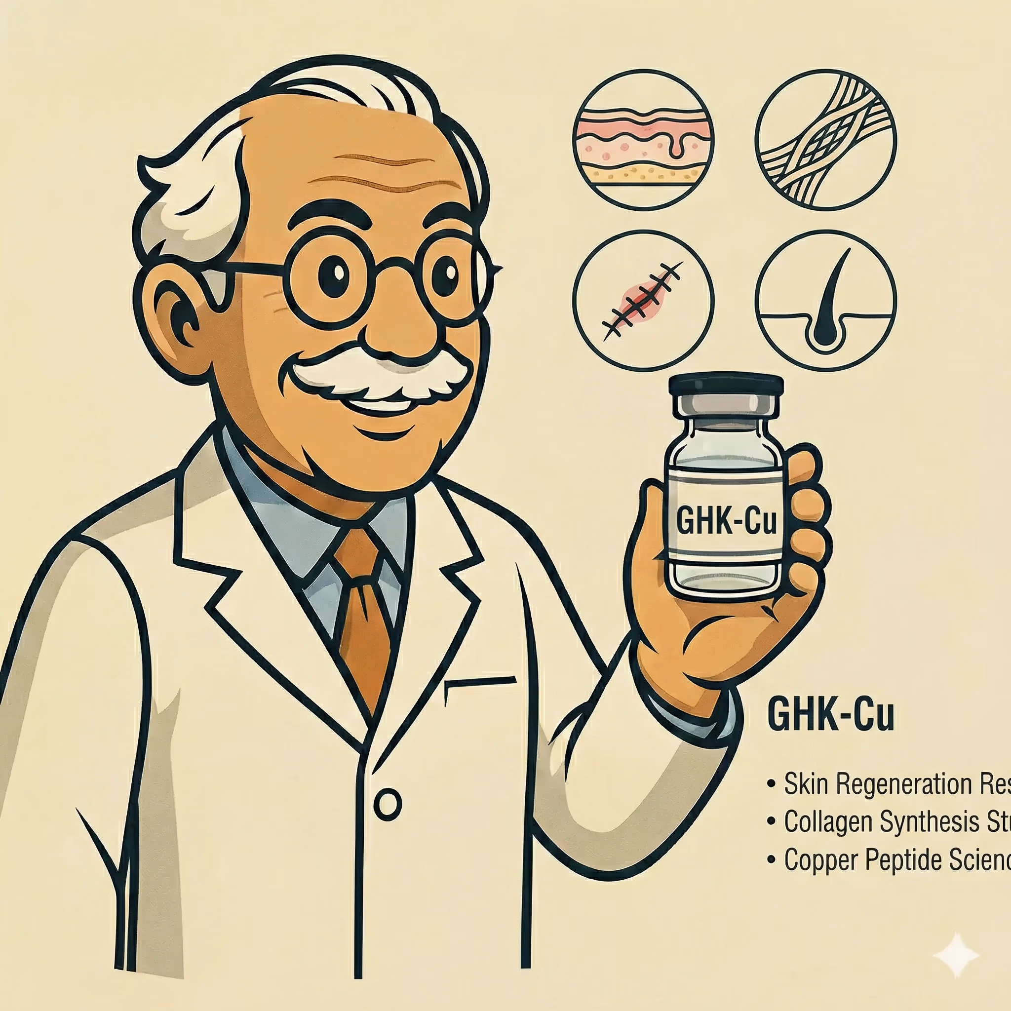 Copper Peptides in Dermatological Research Applications - peptide research illustration