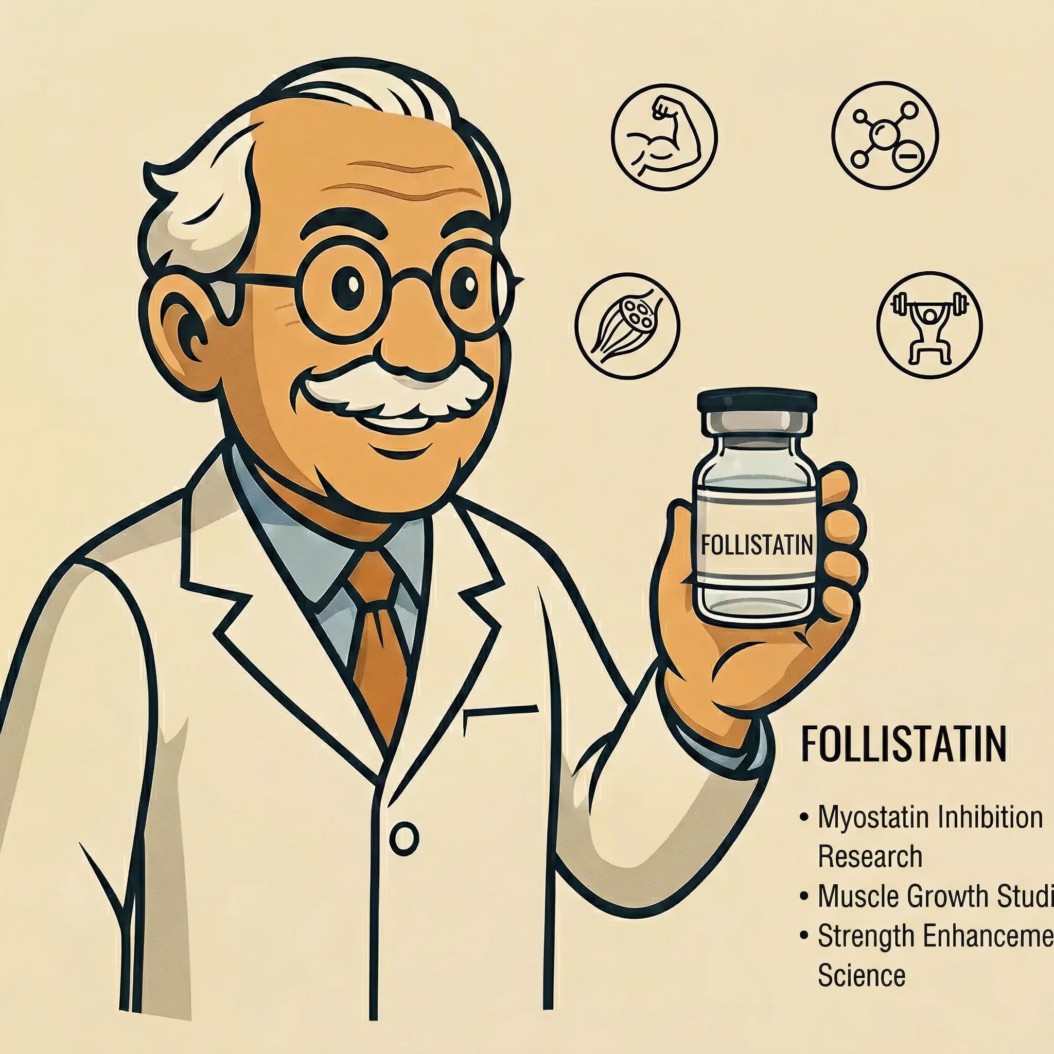 Follistatin: Myostatin Inhibition Research Applications - peptide research illustration
