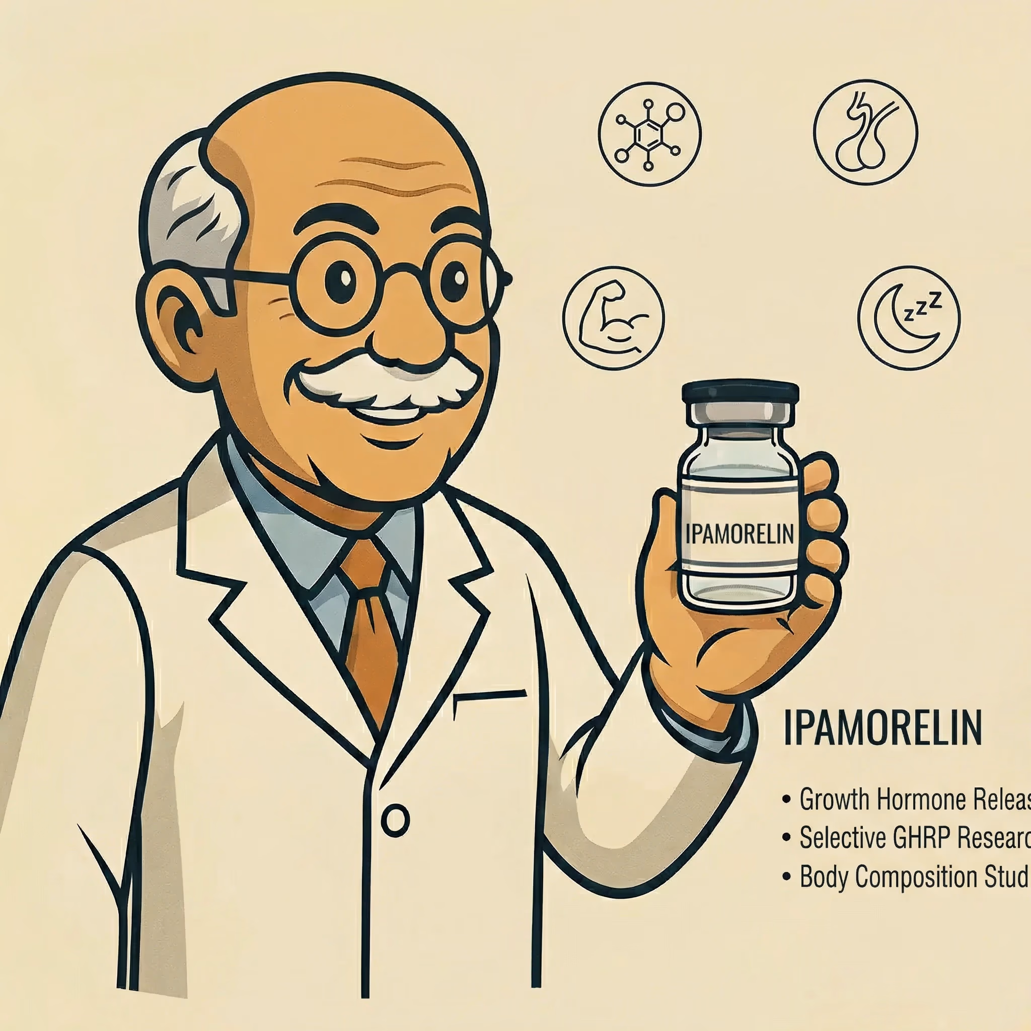 Ipamorelin: Selective Growth Hormone Secretagogue Research - peptide research illustration