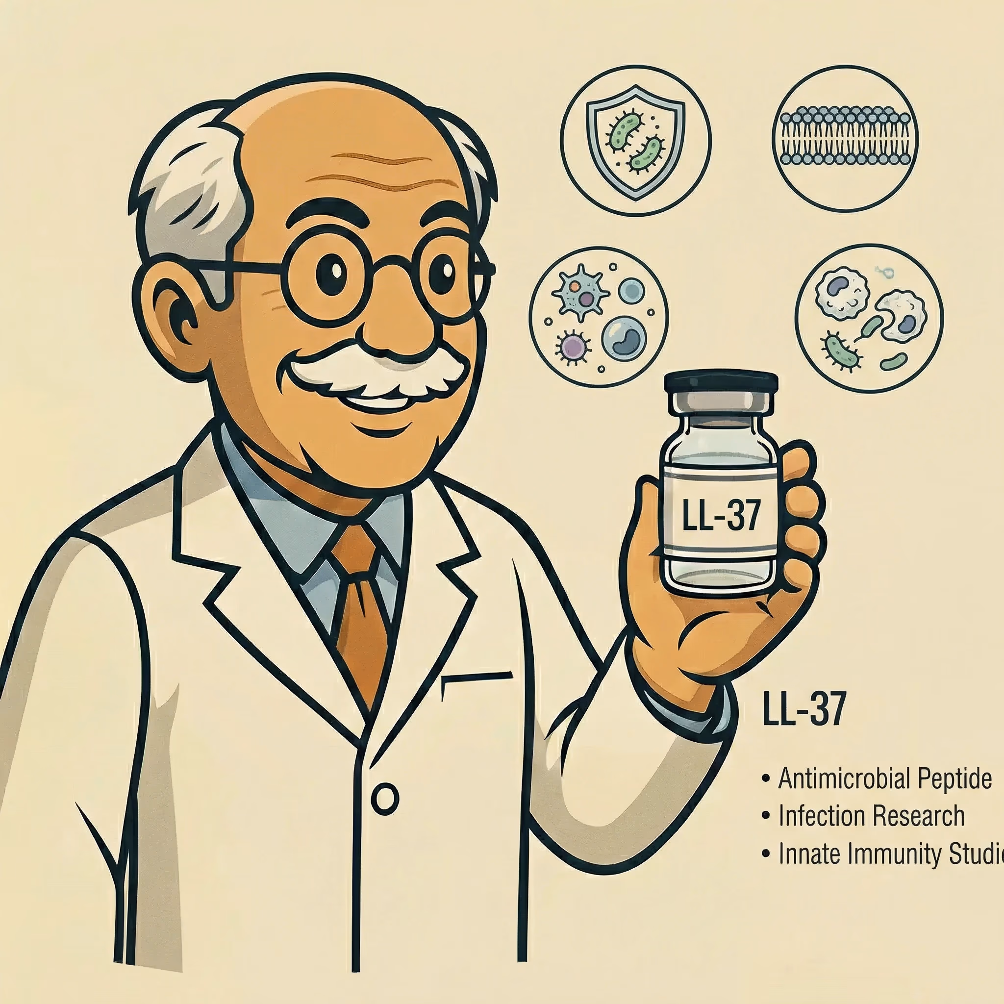 LL-37: Antimicrobial Peptide Research in Infection Studies - peptide research illustration