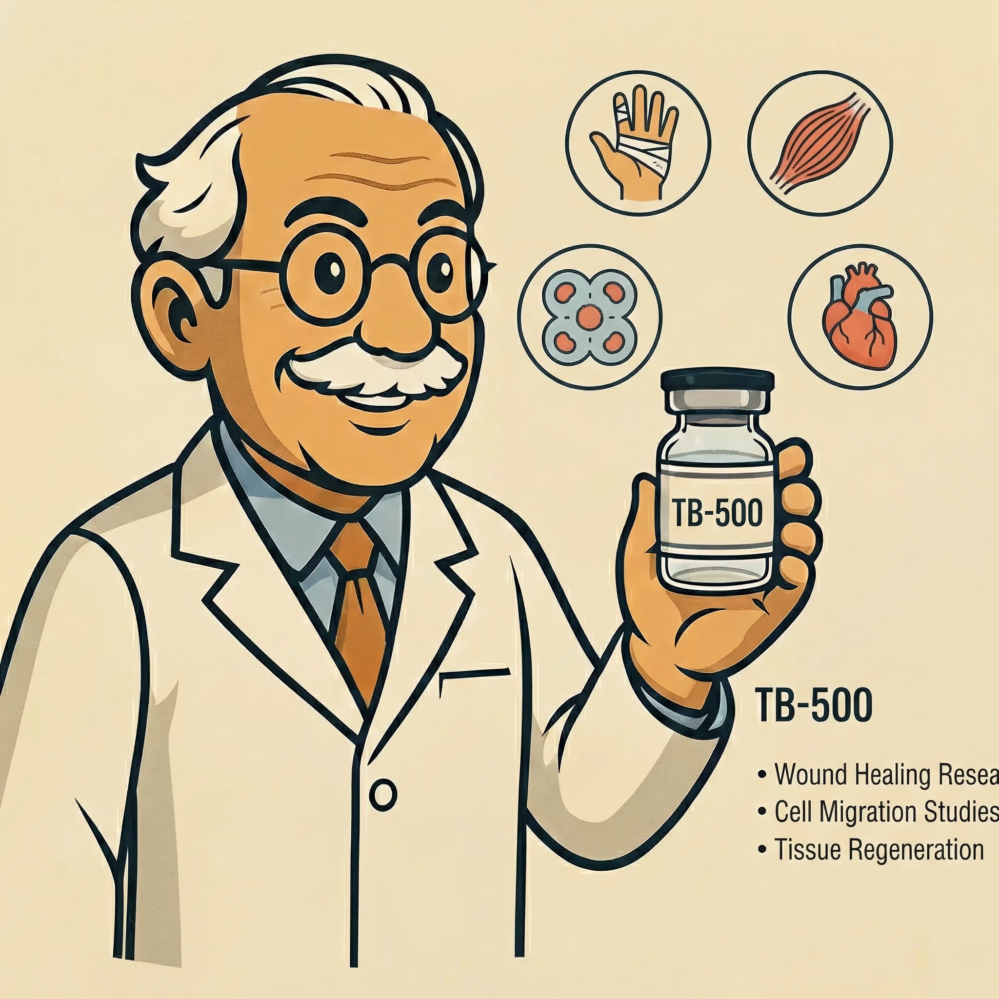 TB-500 Wound Healing Studies - peptide research illustration